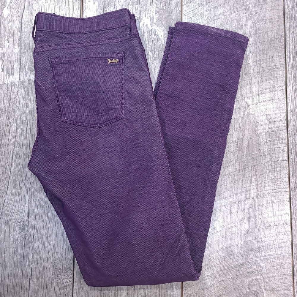 Juicy Couture Pants Women's 30 Micro Corduroy Purple Mid Rise Skinny Jeans